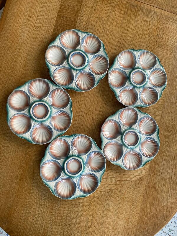 Assiettes Digoin à coquillage
