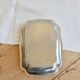 Vintage rectangular butter dish in shiny metal - Scalloped shape