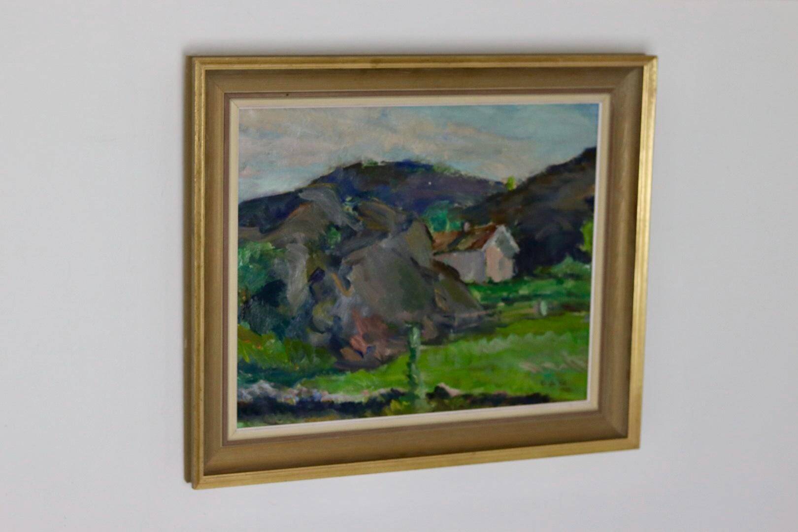 Original Early Century Swedish Oil On Canvas Painting" Abstract Landscape " by Gertrud de Val