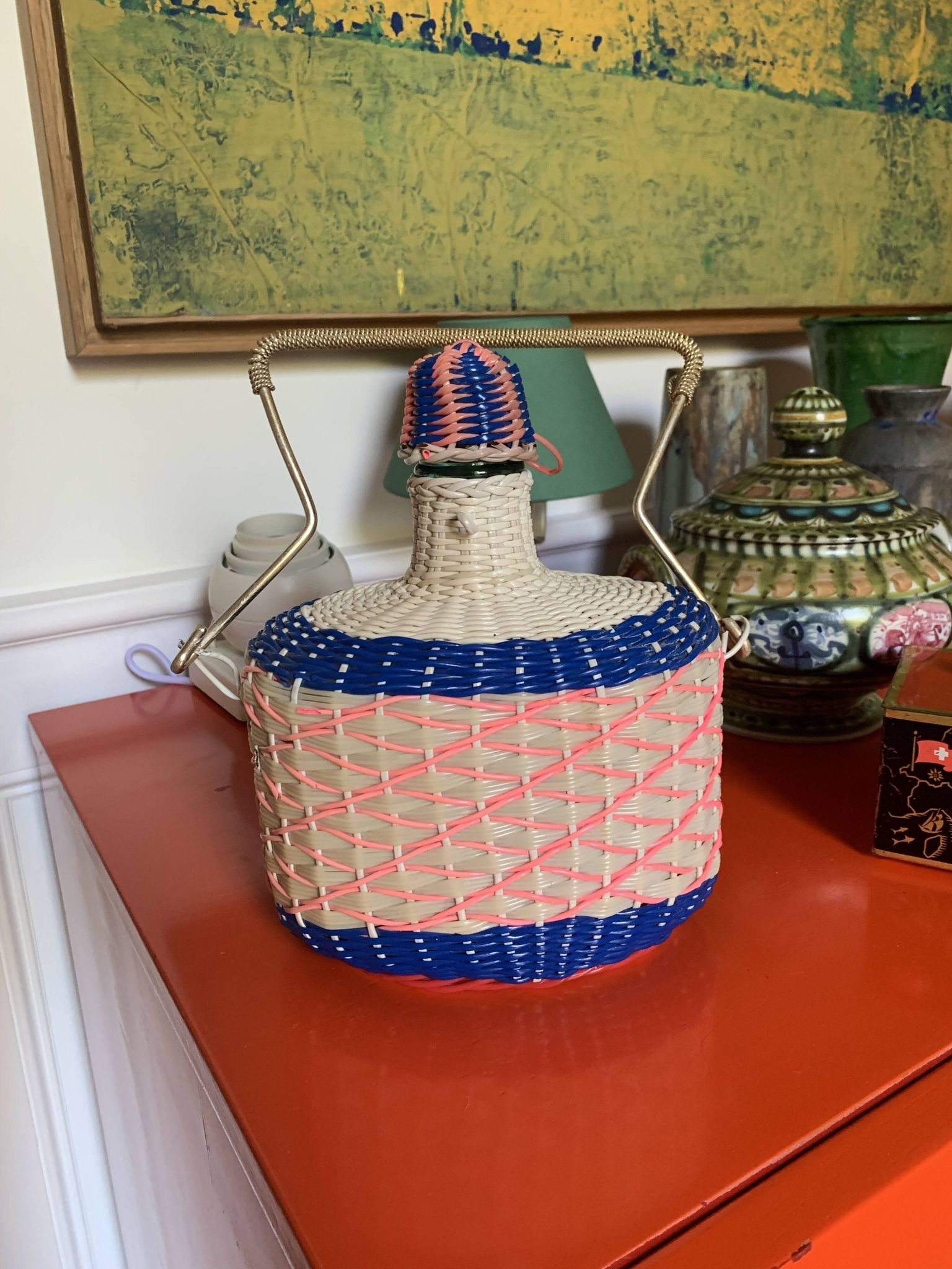 Large Scoubidou water bottle with golden handle