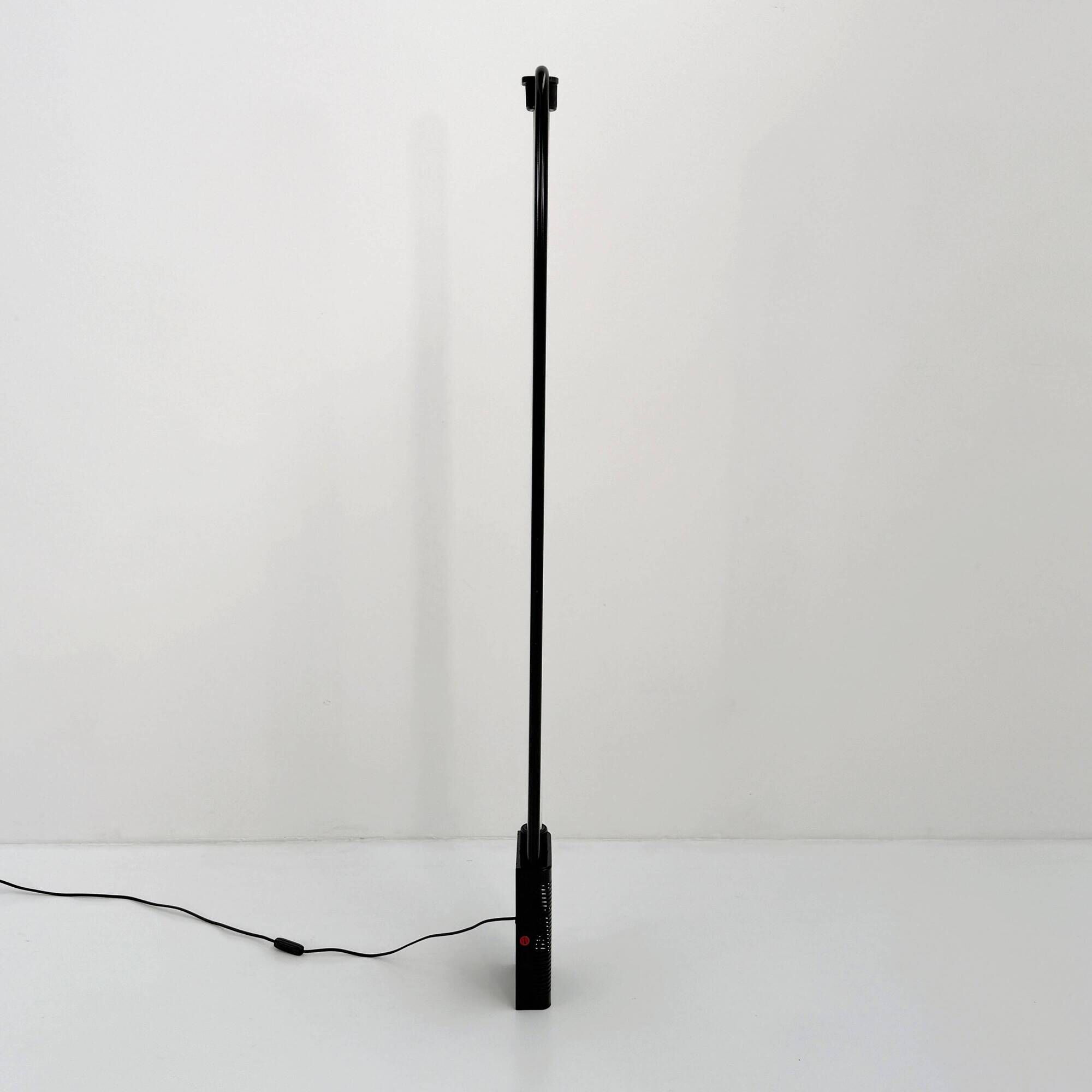 Black Uno floor lamp by Gian N. Gigante for Zerbetto, 1980
