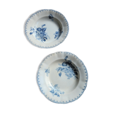 Set of 2 hollow plates Flore U&C Sarreguemines