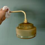 Yellow frosted glass vintage wall lamp shade