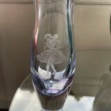 Kosta Boda Vintage Blown Glass Vase - Dancer & Purple Spiral