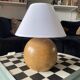 Lampe vintage en bois tourné massif