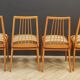 Six mid century dining table chairs
