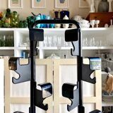 Coat rack with 8 hooks in metal and black plastic by Jean-Pierre Vitrac for Manade, 1970s