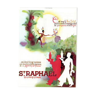 Vintage poster 30s - st raphael 30x40cm