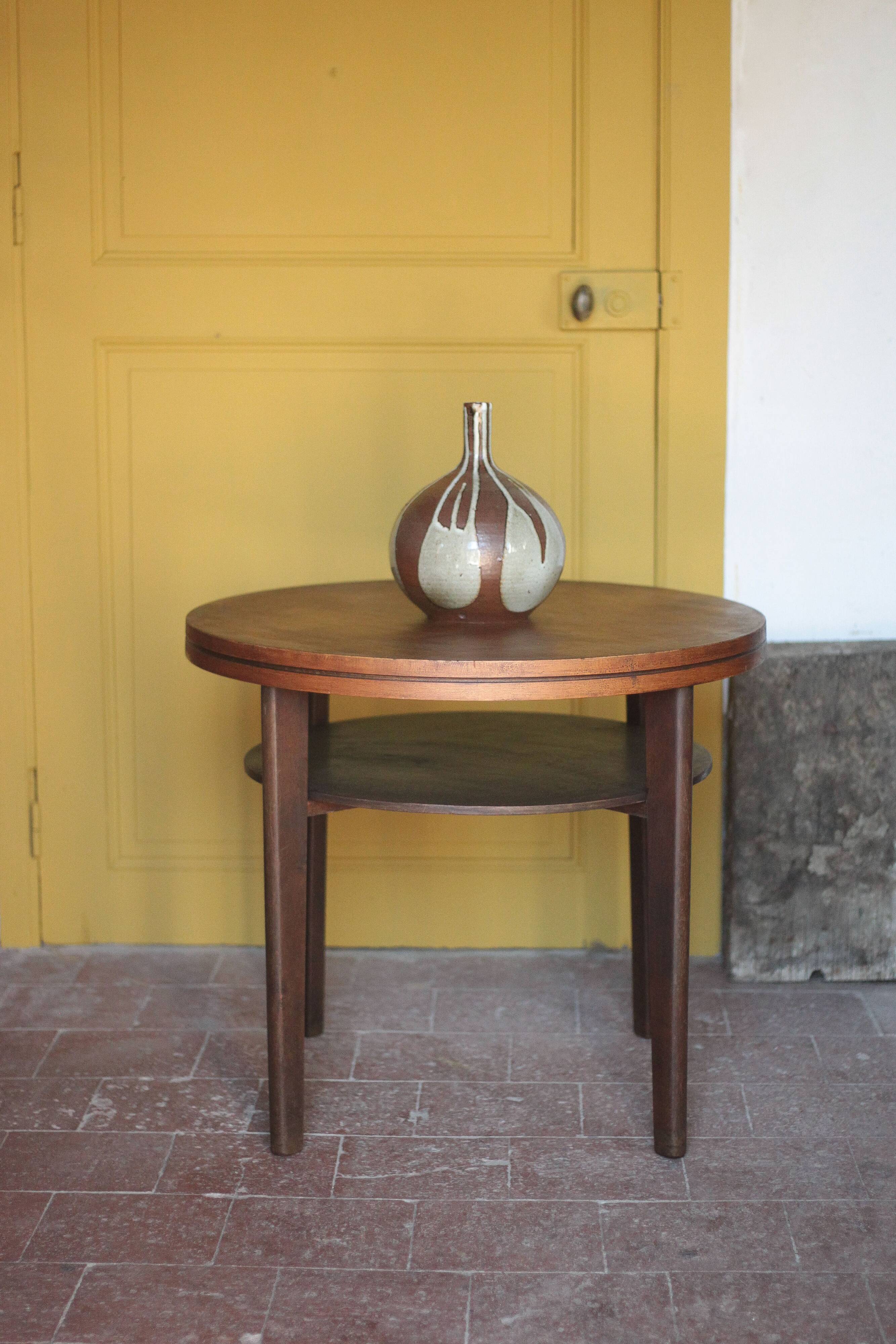 Vintage table, wooden table, two-tier table, living room table, side table.