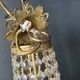 Golden bronze hot air balloon chandelier with glass pendants, mid-20th century.
