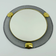 1950's mid century wall mirror with wire mesh frame and brass