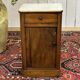 Nightstand in walnut with a white marble top, 19th century.