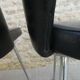 Pair of office chairs in chromed metal and skaï, 60s