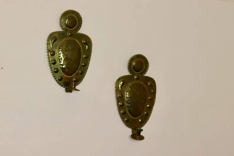Mid-Century Swedish Wall Sconces in Antique Brass