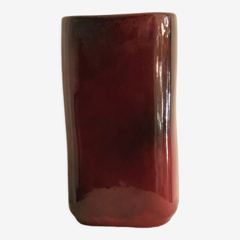 French red ceramic vase Max Idlas, 1970