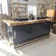 Maison Jansen counter in brass and blue lacquer