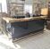 Maison Jansen counter in brass and blue lacquer