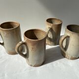 Lot de 4 mugs ou choppes en grès