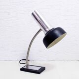 Black and chrome metal desk lamp