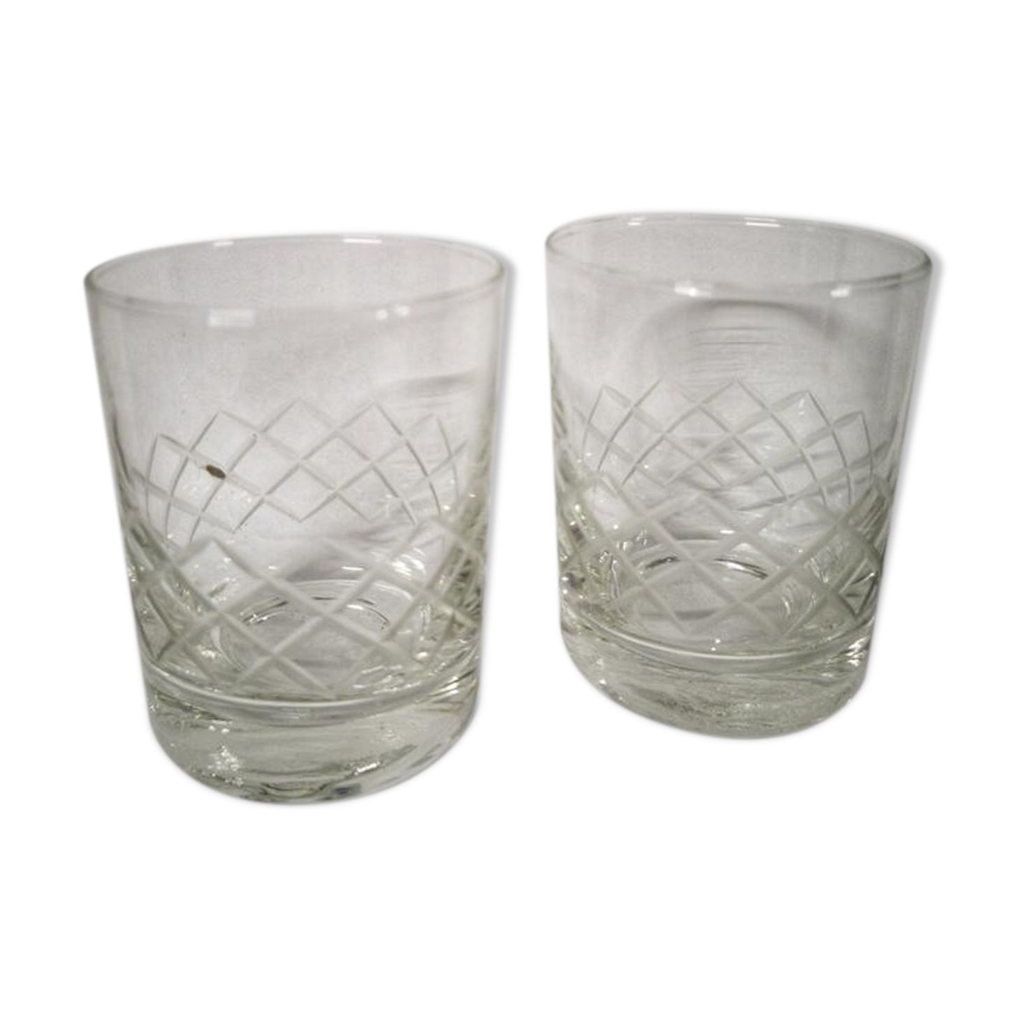 Pair of crystal whiskey glasses