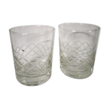 Pair of crystal whiskey glasses