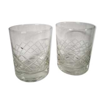 Pair of crystal whiskey glasses