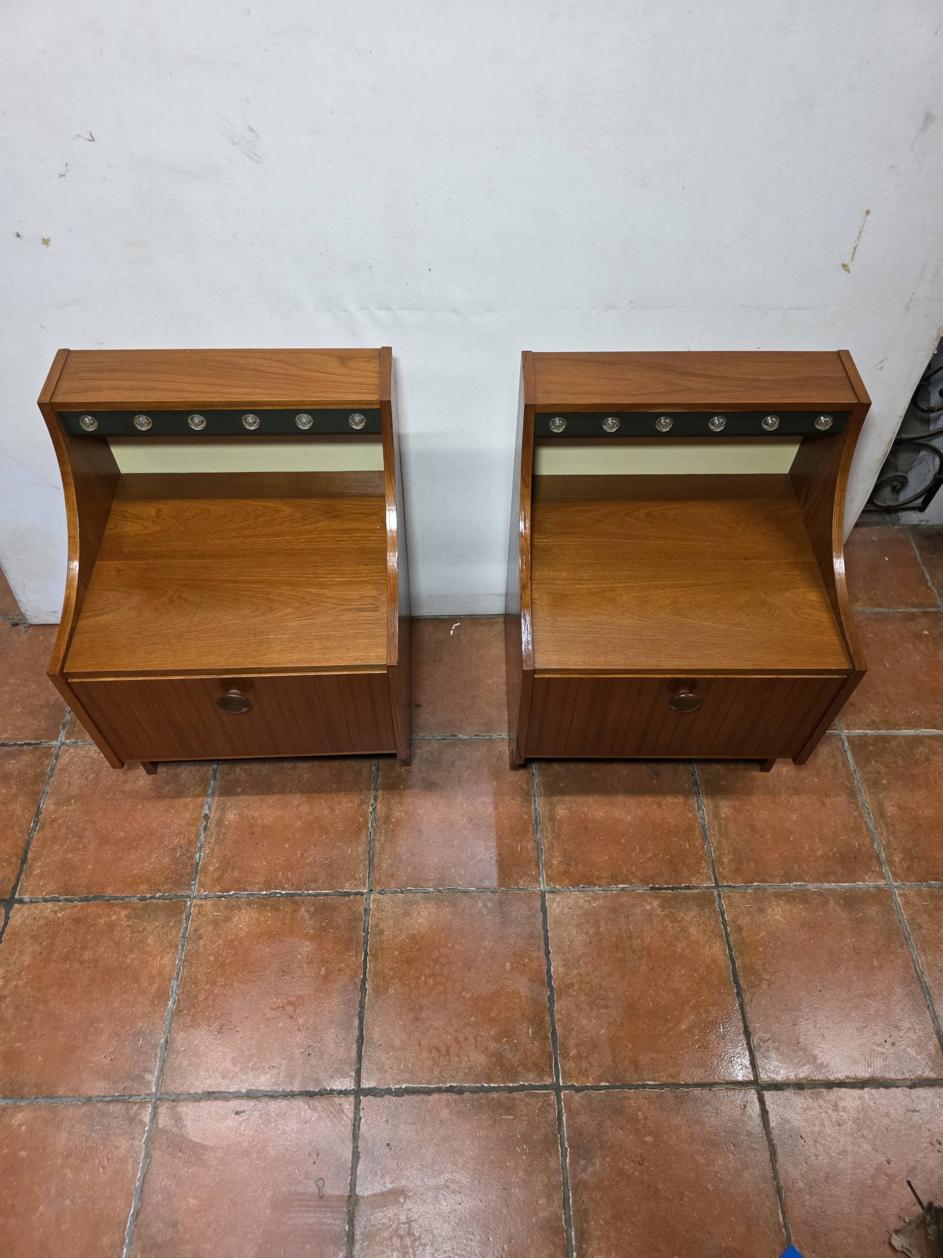 Pair of Scandinavian teak bedside tables from the 1960s.
