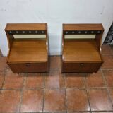 Pair of Scandinavian teak bedside tables from the 1960s.