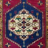 Small Vintage Turkish Rug 92x55 cm, Short Runner, Tribal, Shabby, Mini Carpet