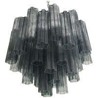 Grey “tronchi” murano glass chandelier d60