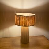 Minimalist raffia bedside table lamp