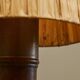 Mid-Century Accent Table Lamp in Solid Oak and Patinated Brass