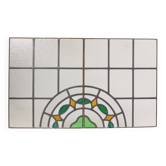 Colorful Art Deco Floral Stained Glass Window 51x42cm