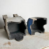 Surrealist box in painted terracotta