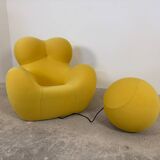 UP5_6 Big Mama Armchair - B&B Italia - Gaetano Pesce - yellow + pouf -