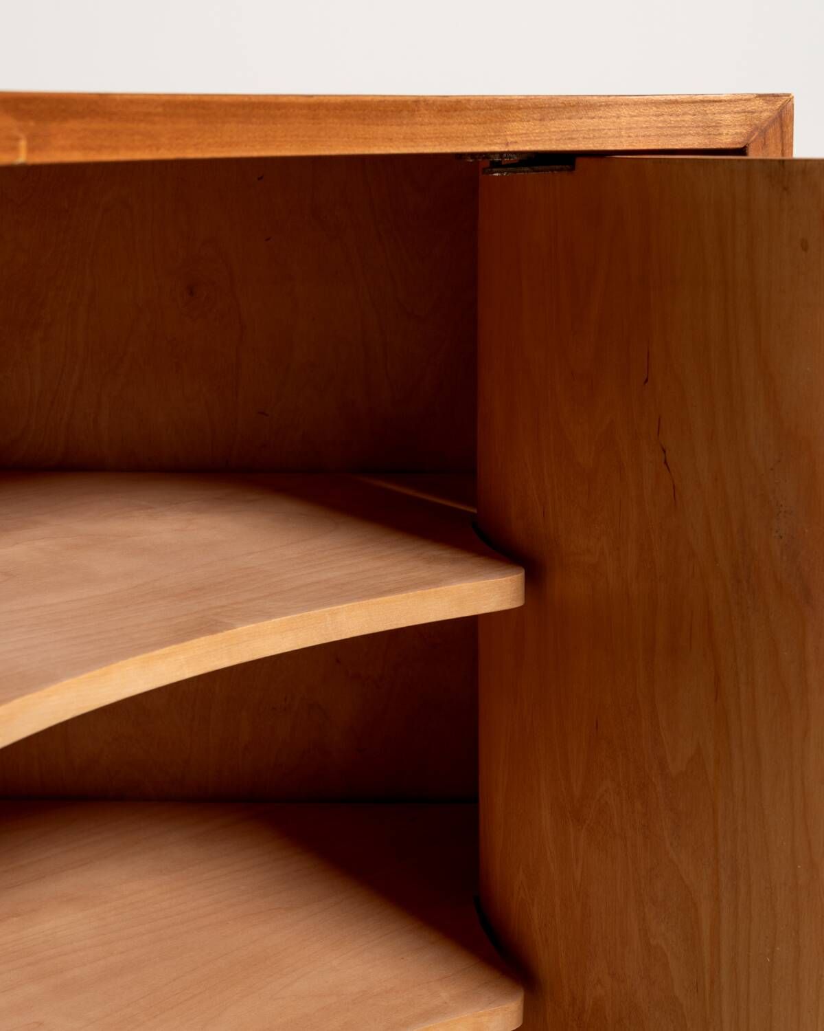 Scandinavian Elm Corner Cabinet, Mid-Century