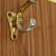 Vintage Rockabilly Coat Rack Fifties Design Wood Veneer Gold