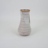 Signed white beige ceramic pitcher