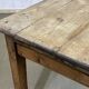 19th century farmhouse table in raw chestnut with original drawer and shelf
