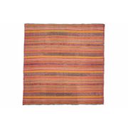 Vintage Turkish Hand-Knotted Wool Cotton Orange Kilim Area Rug 151x153