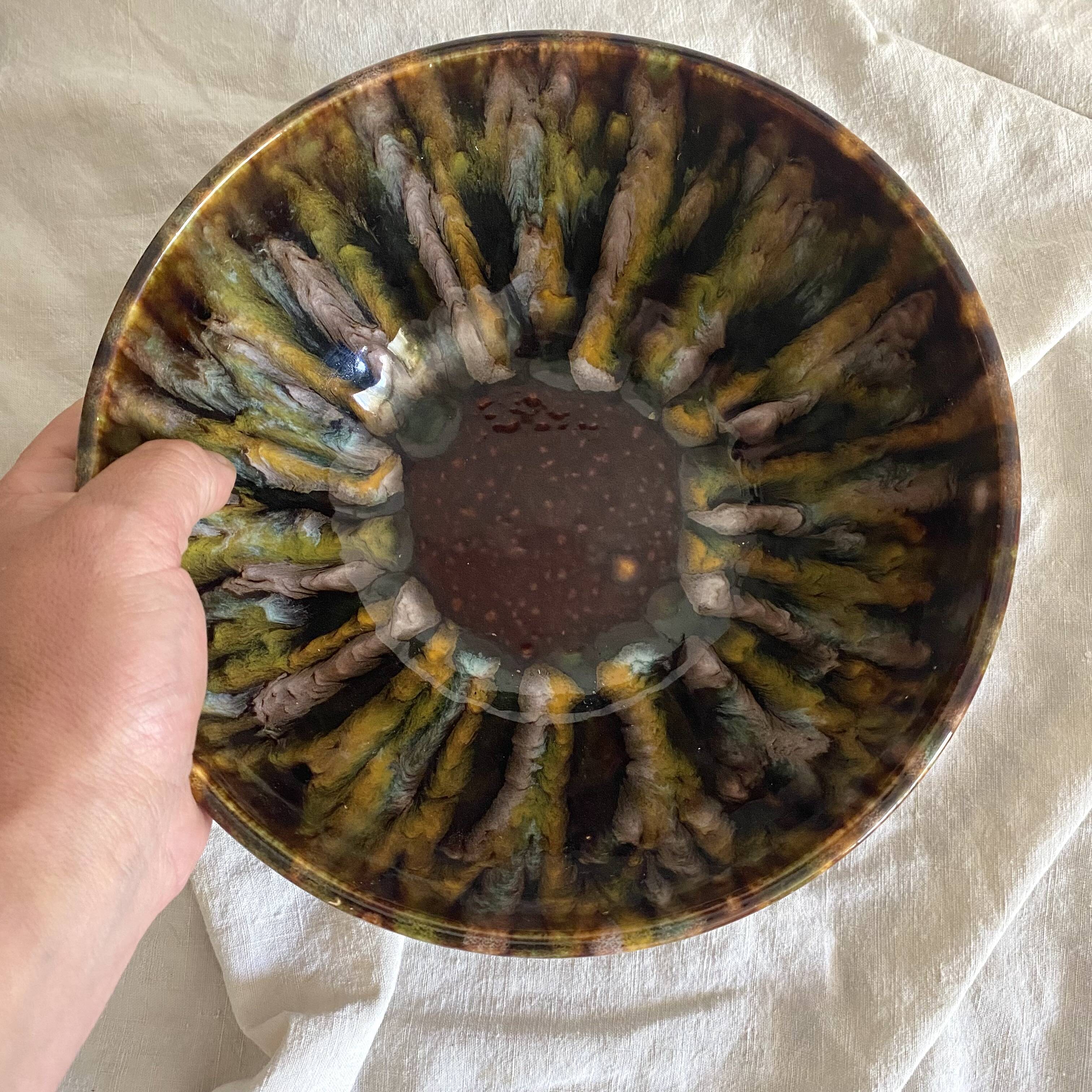 Vintage salad bowl from the Saint Jean de Bretagne earthenware factory