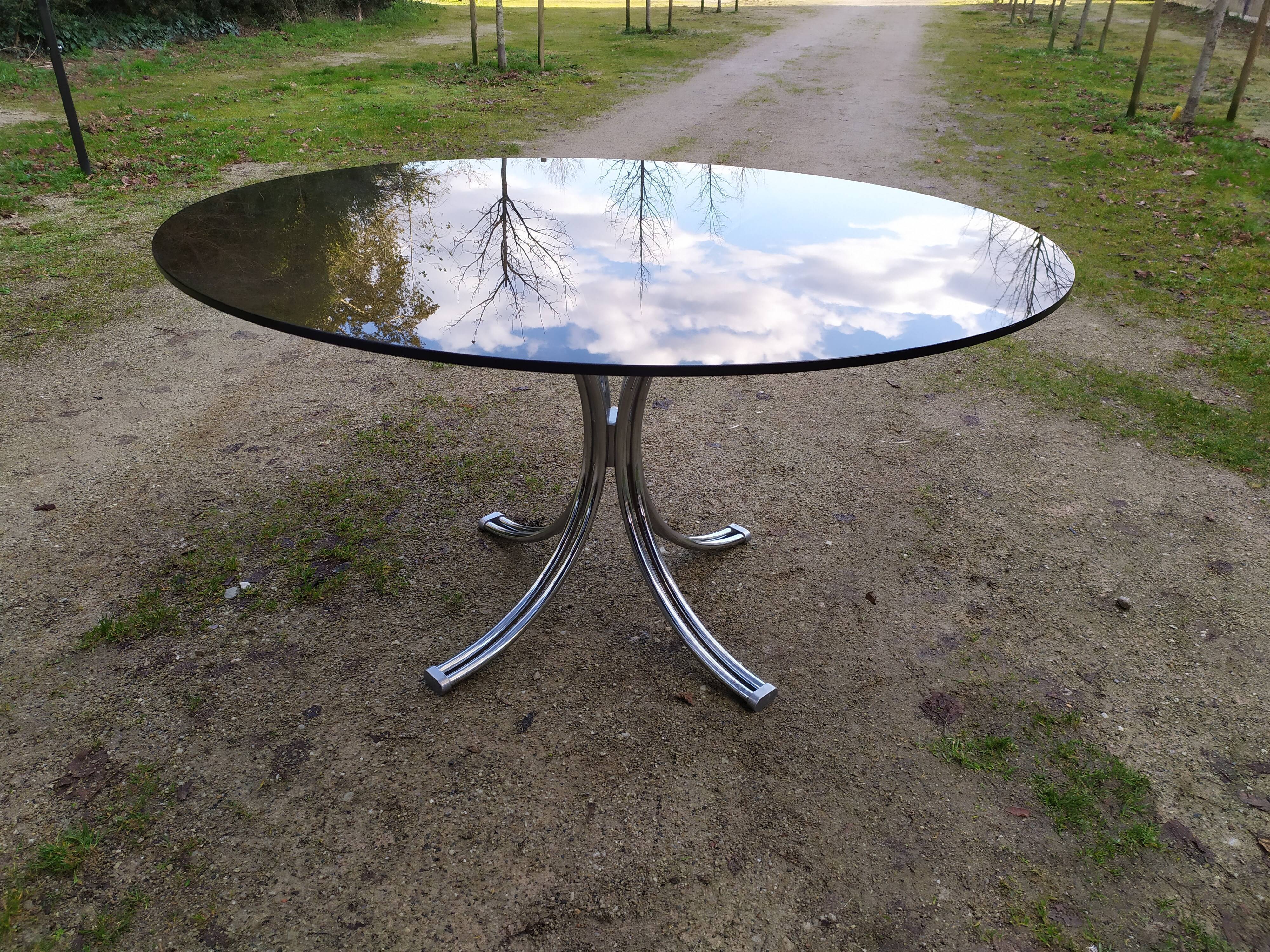 Glass dining table 70s - 130 cm