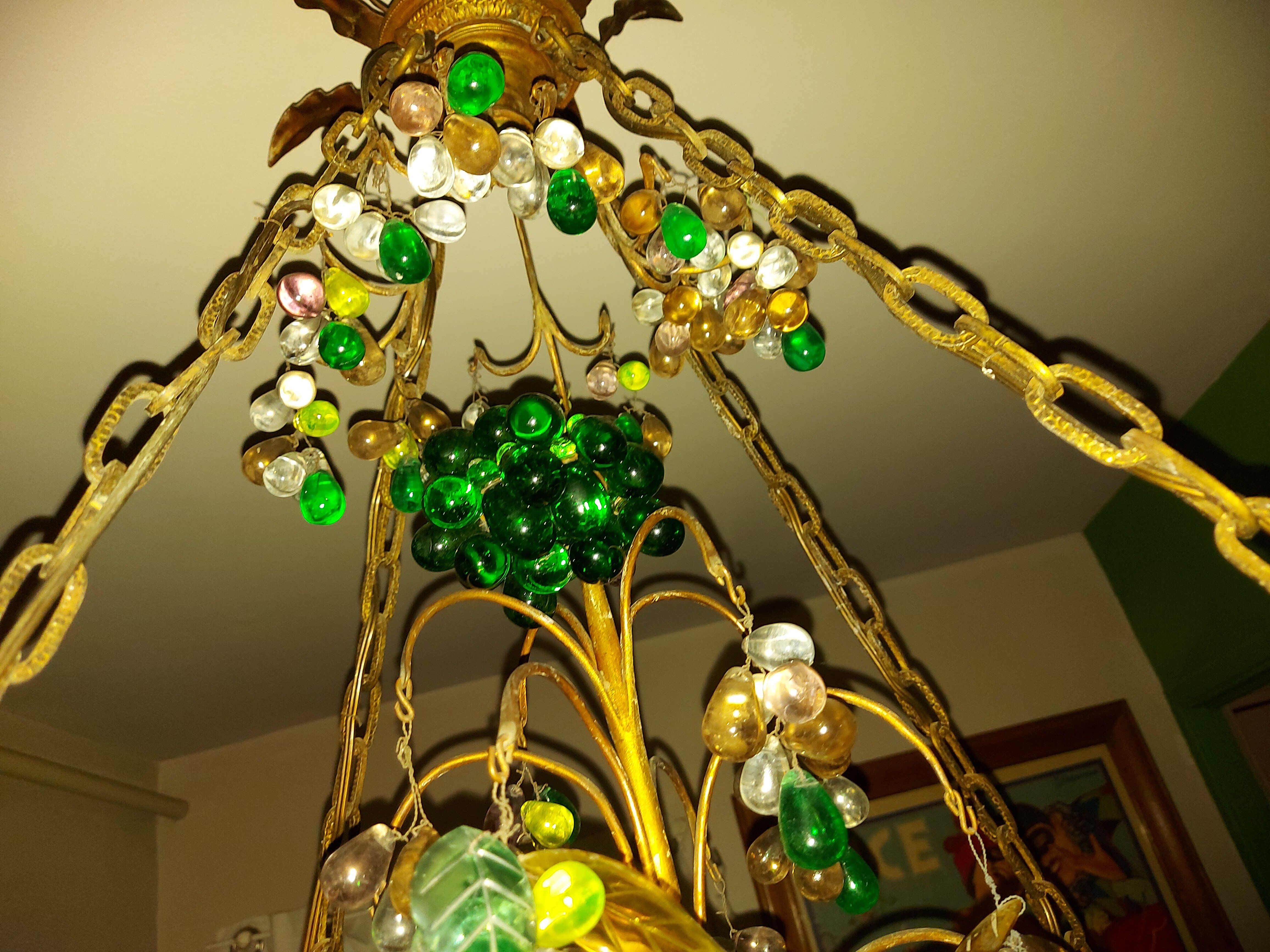Very large art nouveau chandelier Murano (1 meter)