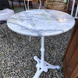 Marble pedestal table bistro