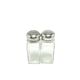Salt shaker set, modernism, transparent glass, Poland, 1970s.