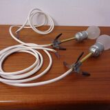 Opaline Glass Satellite Pendant Lamps by Vilhelm Wohlert for Louis Poulsen, 1960s, Set of 2