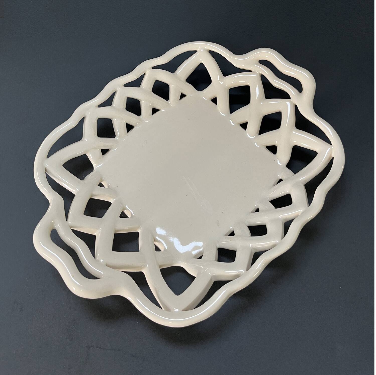Woven ceramic basket
