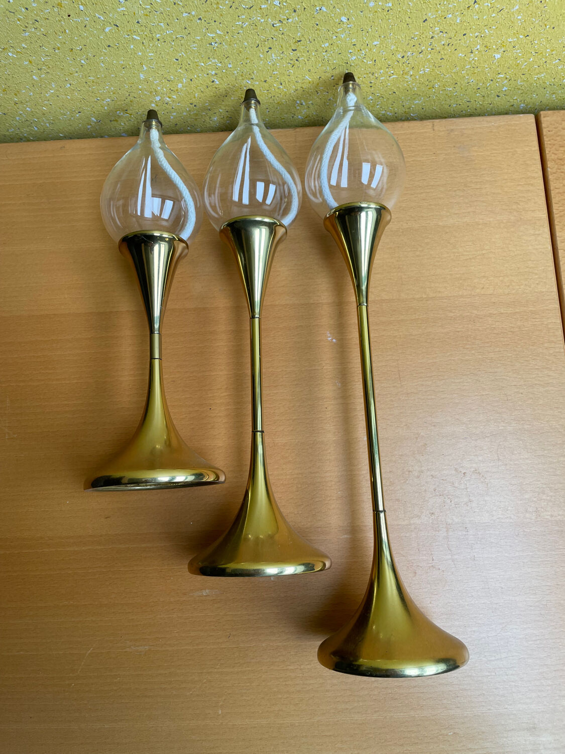 3 oil lamps Freddie Andersen "Clear Drop"