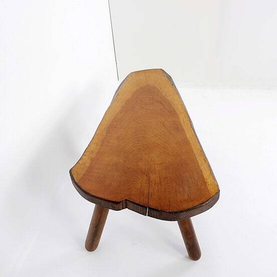 Vintage Brutalist coffee table / Side table in solid wood - 1960s