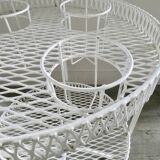 1950s white expanded metal portable bar